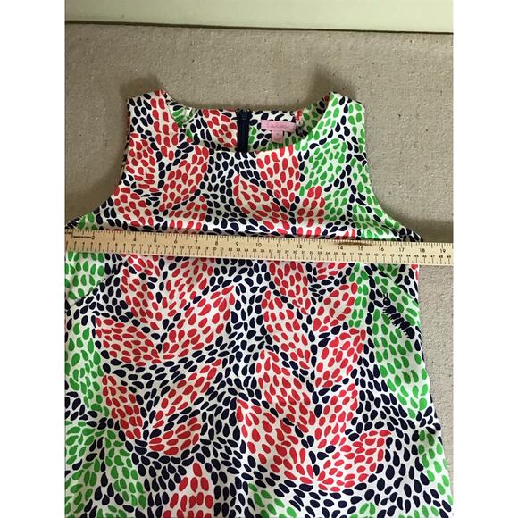 LILLY PULITZER Womens 10 Stephanie Shift Dress Open Call Ikat Leaf Caterpillers - Picture 10 of 12